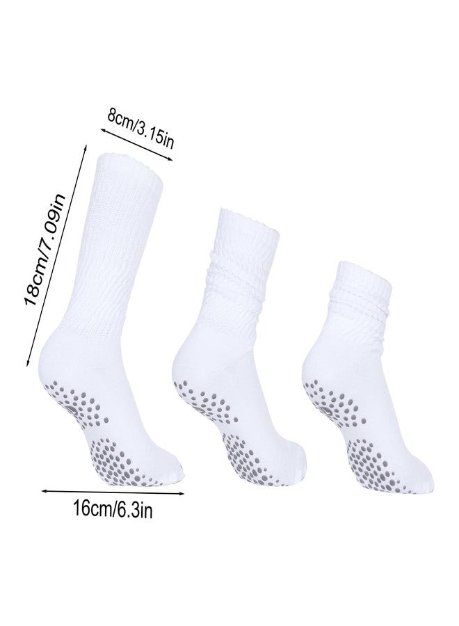 cnomg 3 Pairs Grip Pilates Socks for Women Yoga Slouch Socks with Grip for Barre Workout Size 5-11 - Image 4