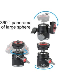 Y&D Camera Tripod Mini Ball Head Adapter,360 Degree Rotatable Aluminum Head,1/4" Screw Cold Shoe Mount for DSLR Camera/Light Stand/Cell Phone/Monopod/action camera.  - Image 3
