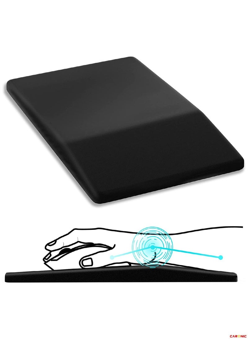CARONIC Mouse Pad Wrist Support Ergonomic Pain Relief Keyboard  Rest Comfortable Memory Foam  With Non-Slip PU Base Mouse Pads For Desk Computer Keyboard Home Office Black  - Image 2