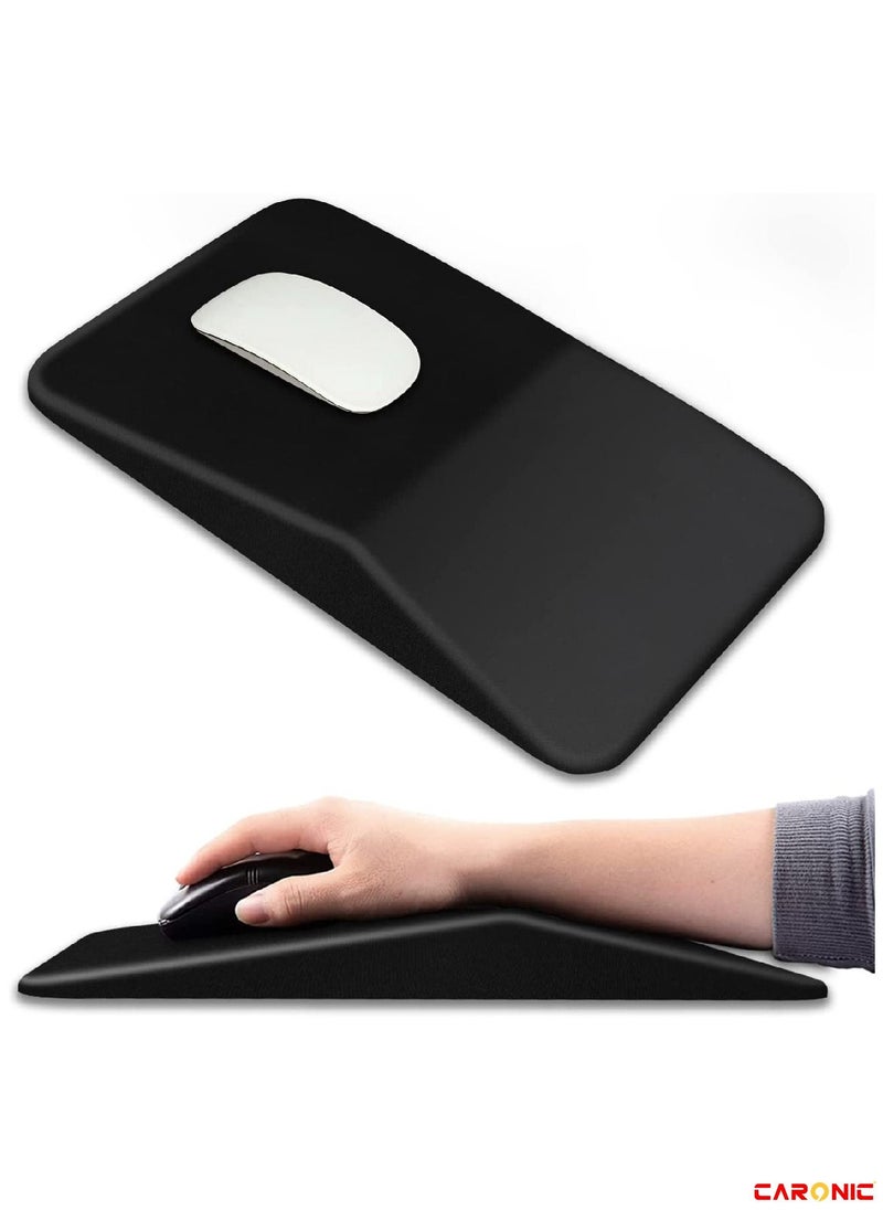 Mouse Pad Wrist Support Ergonomic Pain Relief Keyboard  Rest Comfortable Memory Foam  With Non-Slip PU Base Mouse Pads For Desk Computer Keyboard Home Office Black