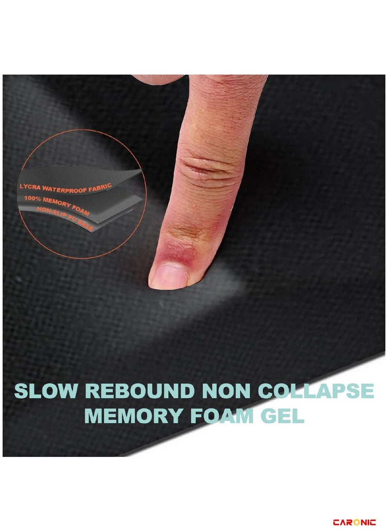 CARONIC Mouse Pad Wrist Support Ergonomic Pain Relief Keyboard  Rest Comfortable Memory Foam  With Non-Slip PU Base Mouse Pads For Desk Computer Keyboard Home Office Black  - Image 4