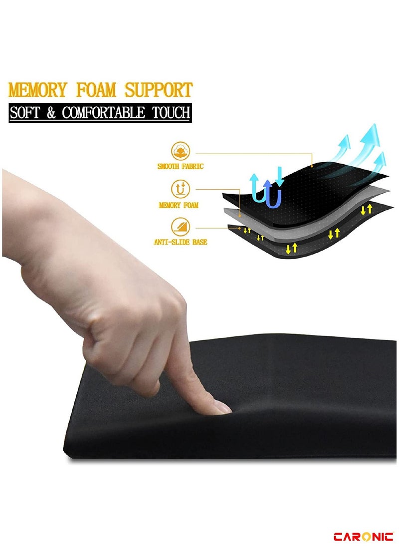 CARONIC Mouse Pad Wrist Support Ergonomic Pain Relief Keyboard  Rest Comfortable Memory Foam  With Non-Slip PU Base Mouse Pads For Desk Computer Keyboard Home Office Black  - Image 3
