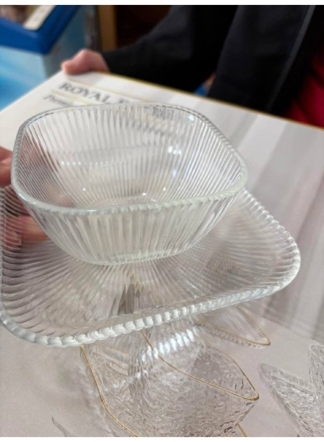 طقم خشاف  مضلع ساده متعدد الاستخدام ( الطقم 12 ق 6 بولة + 6 طبق ) - Image 3