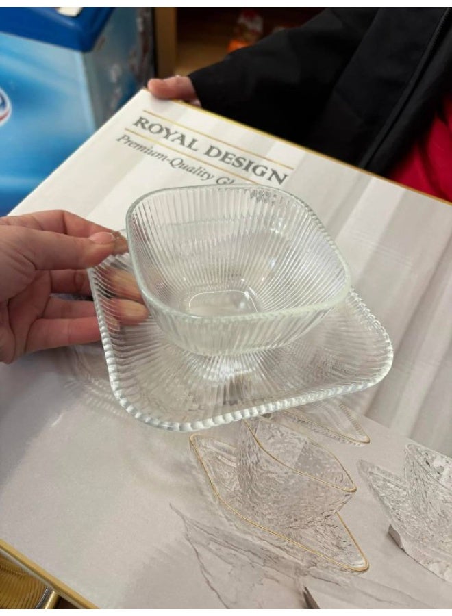 طقم خشاف  مضلع ساده متعدد الاستخدام ( الطقم 12 ق 6 بولة + 6 طبق ) - Image 2