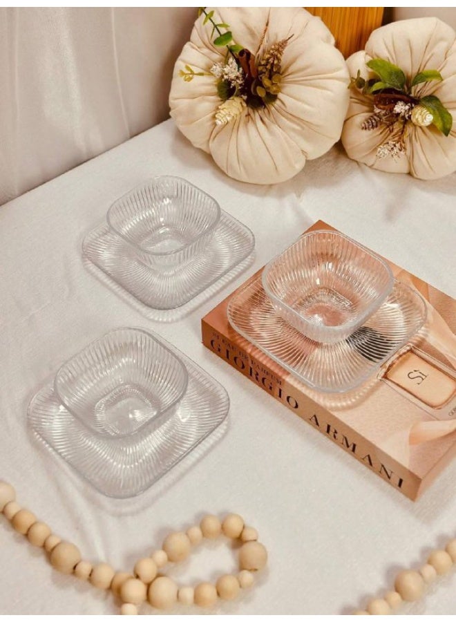 طقم خشاف  مضلع ساده متعدد الاستخدام ( الطقم 12 ق 6 بولة + 6 طبق ) - Image 1