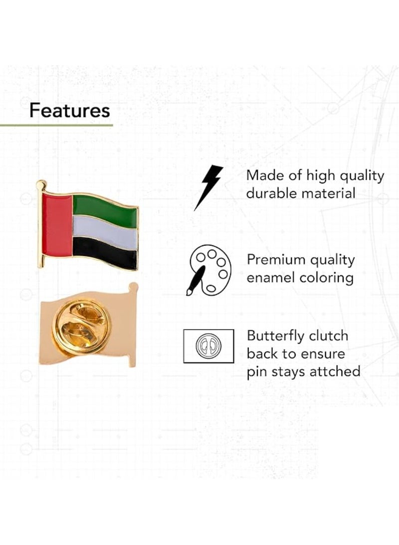 يوويل الإمارات العربية المتحدة التلبيب دبوس دولة الإمارات العربية المتحدة المينا مصنوعة من المعدن تذكارية قبعة الرجال النساء الوطنية يلوحون العلم التلبيب شارة بدبوس الإمارات العربية المتحدة شارة العلم الصغي - Image 5