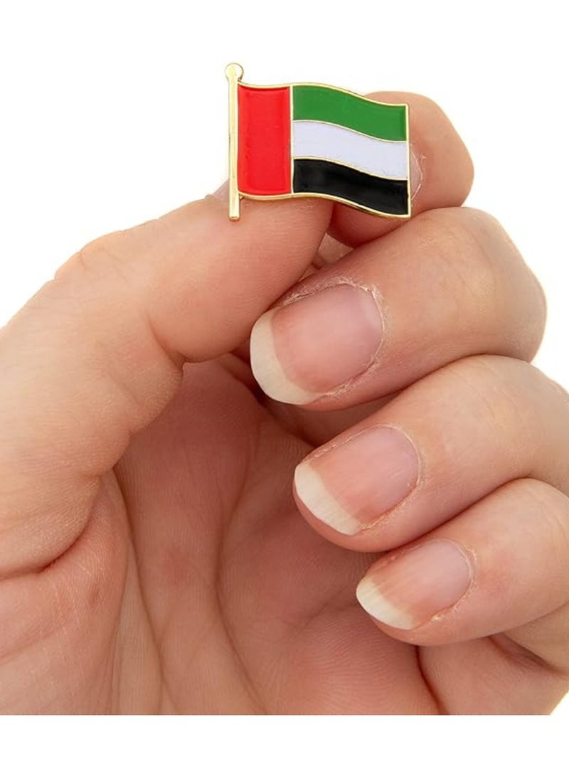 يوويل الإمارات العربية المتحدة التلبيب دبوس دولة الإمارات العربية المتحدة المينا مصنوعة من المعدن تذكارية قبعة الرجال النساء الوطنية يلوحون العلم التلبيب شارة بدبوس الإمارات العربية المتحدة شارة العلم الصغي - Image 4