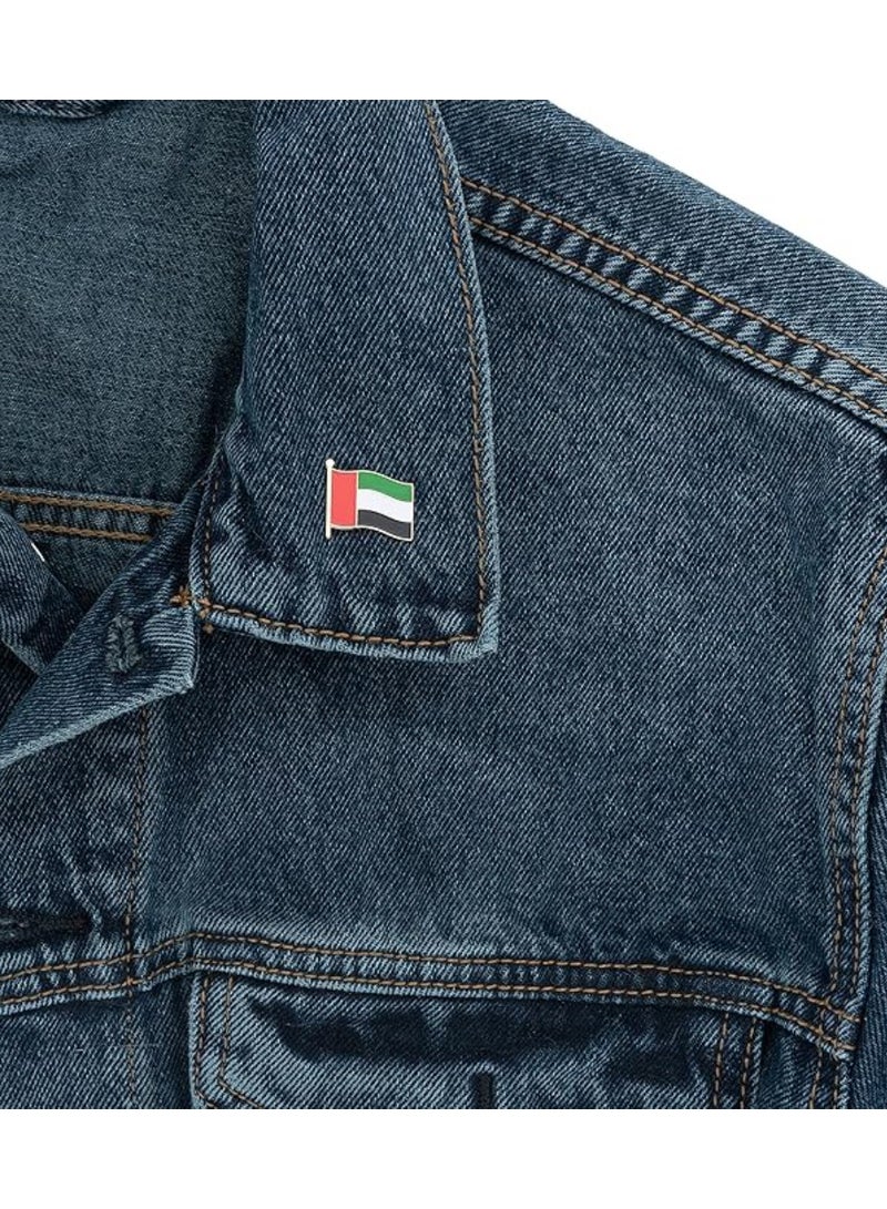 يوويل الإمارات العربية المتحدة التلبيب دبوس دولة الإمارات العربية المتحدة المينا مصنوعة من المعدن تذكارية قبعة الرجال النساء الوطنية يلوحون العلم التلبيب شارة بدبوس الإمارات العربية المتحدة شارة العلم الصغي - Image 2