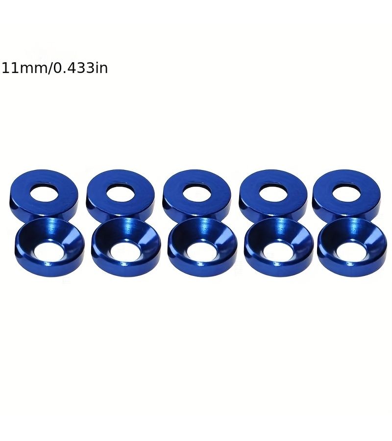 Pack Of 10 Gray Anodized Washers For Countersunk Head Bolts Size M2 - Image 2