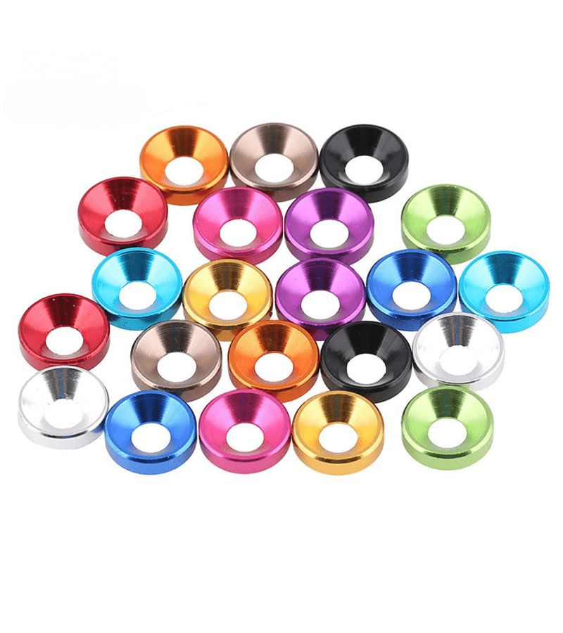 Pack Of 10 Gray Anodized Washers For Countersunk Head Bolts Size M2 - Image 4
