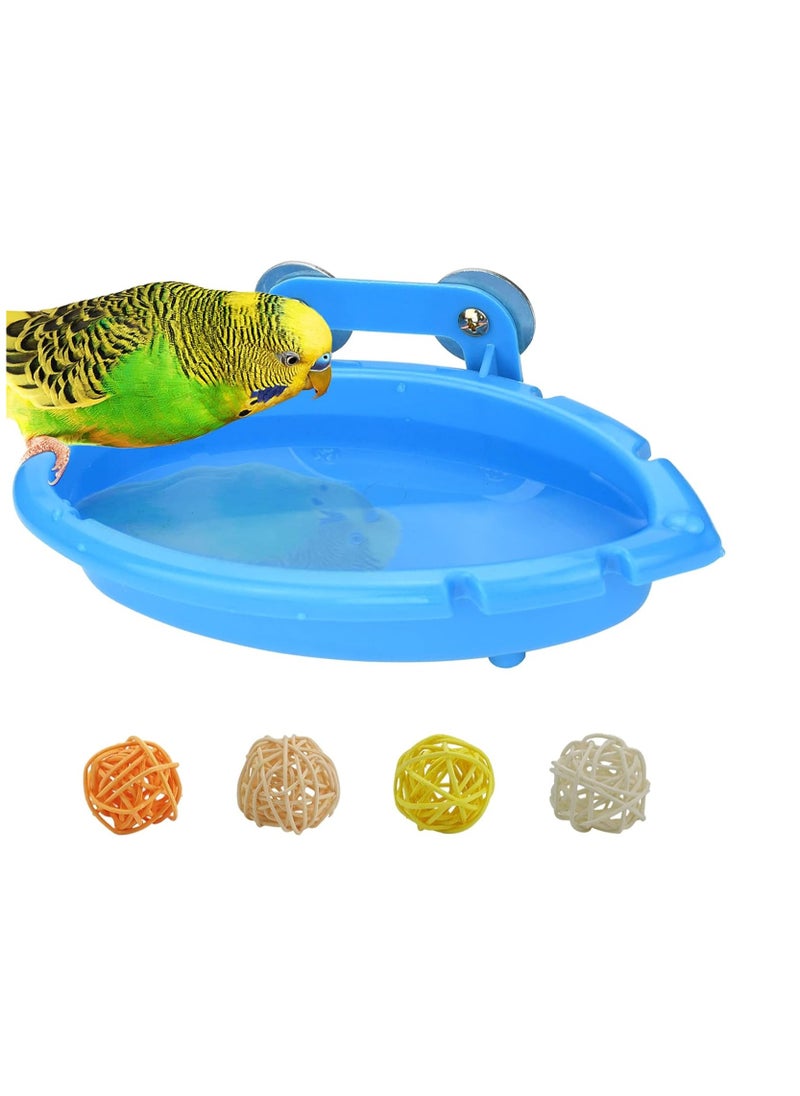 SYOSI - Bird Bath for Cage Small Tub Bowl Bowl Basin Hanging Birdbath Toy Water Shower Food Feeder for Hang Inside Cage Birdbath Shower for Parrot Parakeets Cockatiels Canary Budgerigar - Image 1