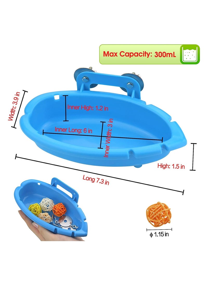 SYOSI - Bird Bath for Cage Small Tub Bowl Bowl Basin Hanging Birdbath Toy Water Shower Food Feeder for Hang Inside Cage Birdbath Shower for Parrot Parakeets Cockatiels Canary Budgerigar - Image 1