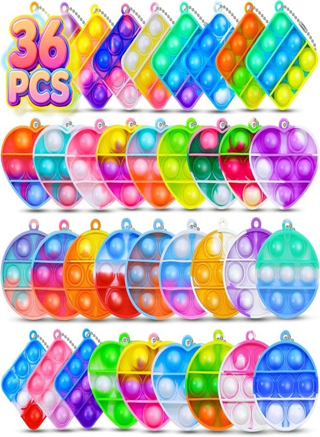 BicMan 36 pcs Kids Party Favors Easter Eggs Fillers Easter Basket Stuffers Sensory Fidget Toys Mini Pop it Keychain Bulk Stocking Stuffer Kid Classroom Prize Box Gifts Goodie Bag Stuffers Pinata Fillers - Image 1