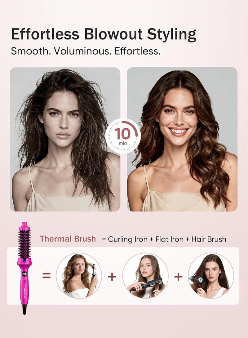 BESTIS 32mm Thermal Brush Ionic Hair Styler Brush,  Barrel for Straightening & Curling, Smooth & Shiny Hair, Adjustable 100–220°C, Fast Heat, Dual Voltage - Image 3