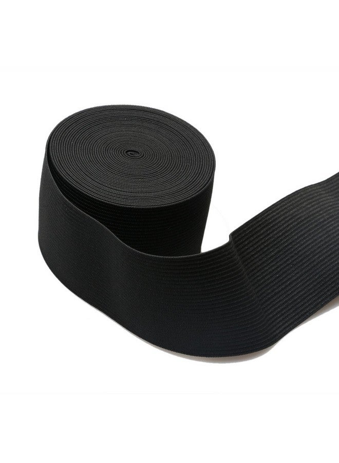 RERIVER 2-inch Black Knit Elastic Spool Wide Heavy Stretch Elastic Band,5 Yards  - Image 3
