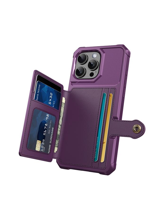 S-TOP Case For iPhone 16 Pro Magnetic Wallet Card Bag Leather Phone Case - Image 3
