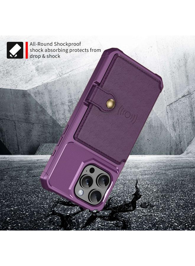 S-TOP Case For iPhone 16 Pro Magnetic Wallet Card Bag Leather Phone Case - Image 4