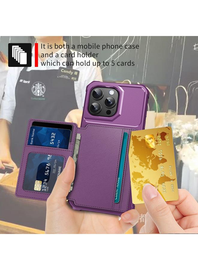 S-TOP Case For iPhone 16 Pro Magnetic Wallet Card Bag Leather Phone Case - Image 5