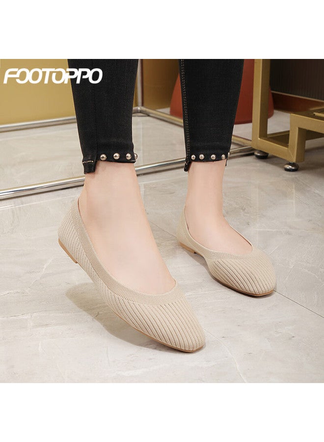FOOTOPPO أحذية عمل نسائية من فوتوبو بنعل محبوك ناعم، بدون أربطة، قابلة للتنفس، مريحة، لكبار السن، مصنوعة من القماش، خفيفة الوزن، مناسبة لفصلي الربيع والخريف - Image 1