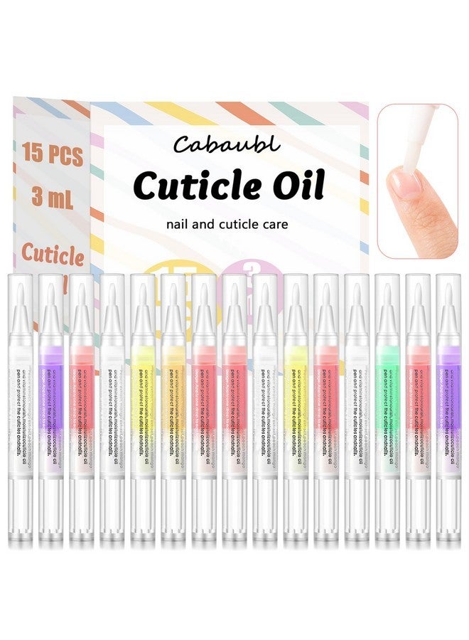 Cabaubl 15 Pcs Cuticle Oil Pen,Nail Oil Pen Nail Nourishment Polish For Nails Moist And Treatment,Cuticle Revitalizer Oil Pen With Soft Brush,Nail Cuticle Oil Pen Repair Pen Nail Nourishment Polish - Image 1