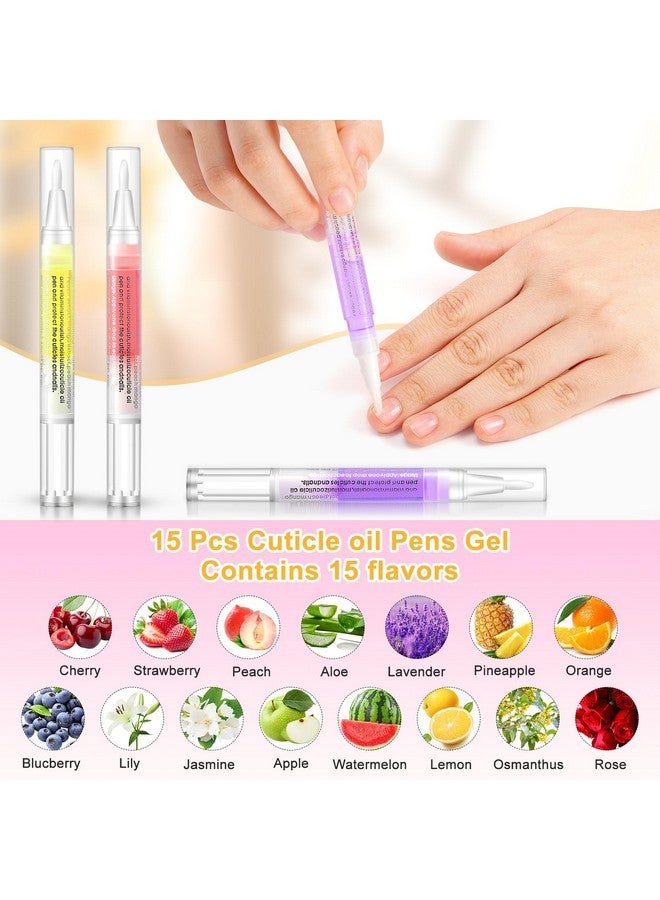 Cabaubl 15 Pcs Cuticle Oil Pen,Nail Oil Pen Nail Nourishment Polish For Nails Moist And Treatment,Cuticle Revitalizer Oil Pen With Soft Brush,Nail Cuticle Oil Pen Repair Pen Nail Nourishment Polish - Image 5