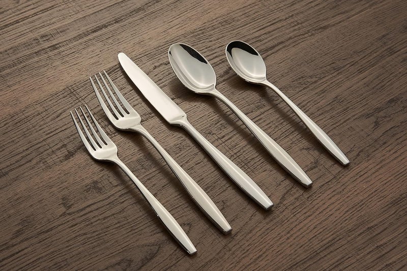 CAMBRIDGE Silversmiths Katerina Mirror 20Piece Flatware Set Service for 4 Silver - Image 2