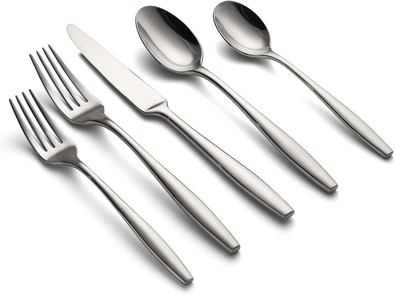 CAMBRIDGE Silversmiths Katerina Mirror 20Piece Flatware Set Service for 4 Silver - Image 1