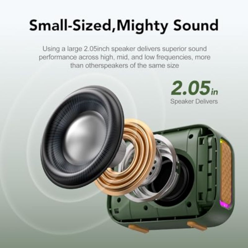 Portable tooth Speaker Line-in Support: IPX5 Waterproof HD Sound Up to 24H Playtime, TWS Pairing, LED Light, Outdoor Speaker for Beach/Pool/Travel, Back to School Gifts for Adult Teen - Image 2