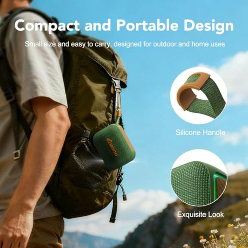 Portable tooth Speaker Line-in Support: IPX5 Waterproof HD Sound Up to 24H Playtime, TWS Pairing, LED Light, Outdoor Speaker for Beach/Pool/Travel, Back to School Gifts for Adult Teen - Image 5