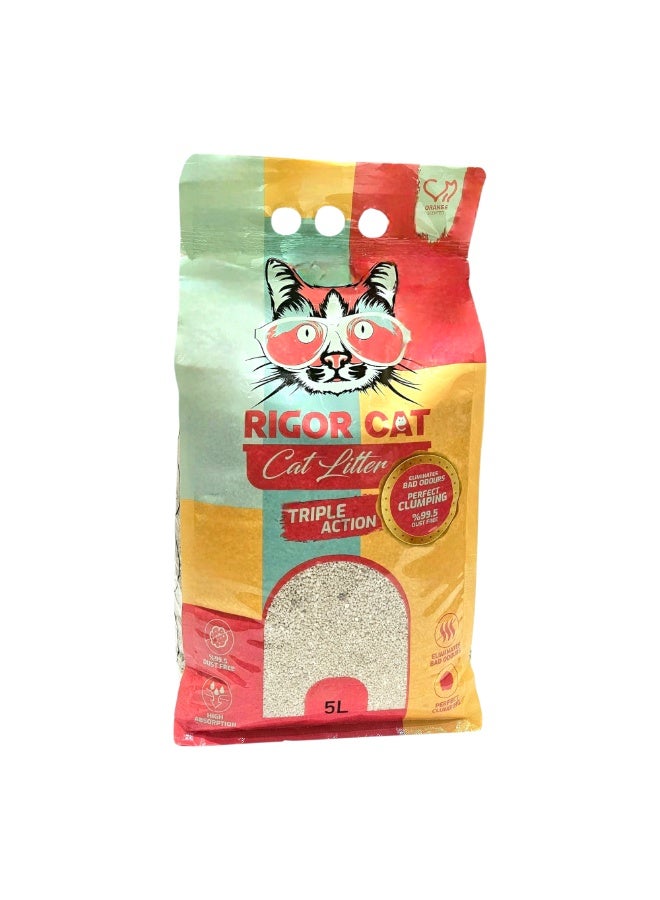 ريجور رمل قطط 5لتر  برائحة البرتقال ثلاثي الفاعلية - Image 2