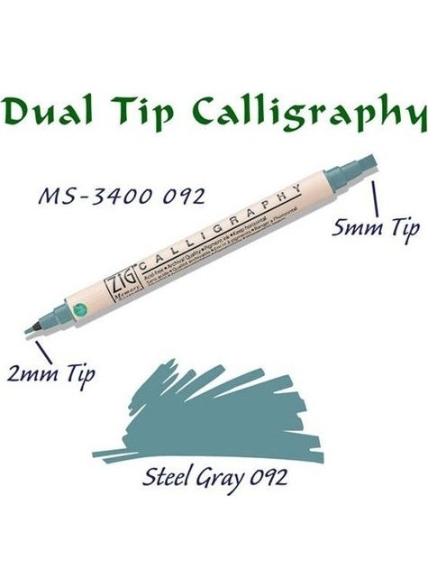 Zig Calligraphy Pen Ms-3400 092 Steel Gray 
