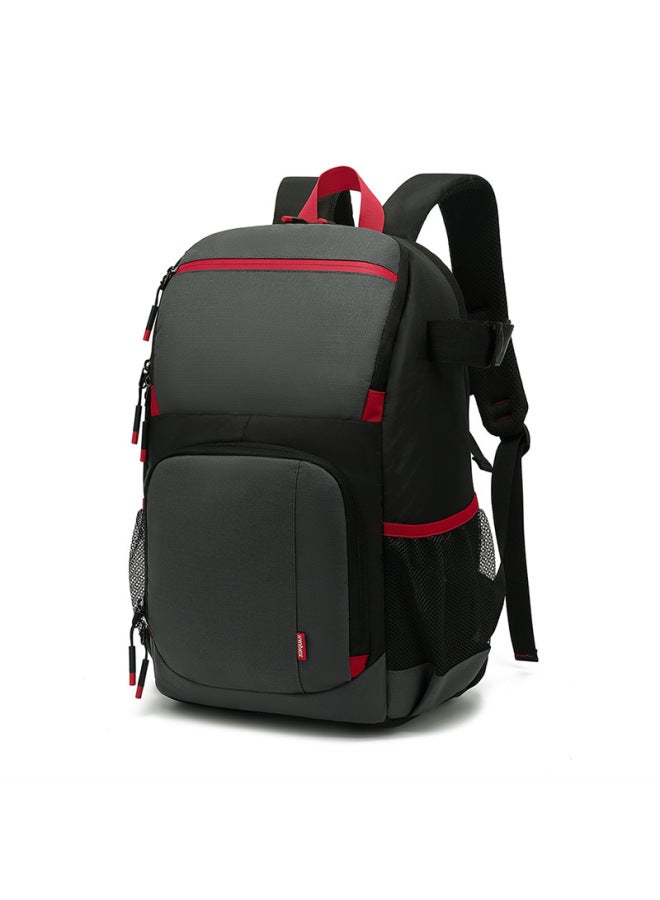 2022 Multi-functional Large-capacity Camera Bag Waterproof Wear-resistant Shoulder Camera Bag [detachable Second Change Backpack-Color:Light Gray  - Image 4
