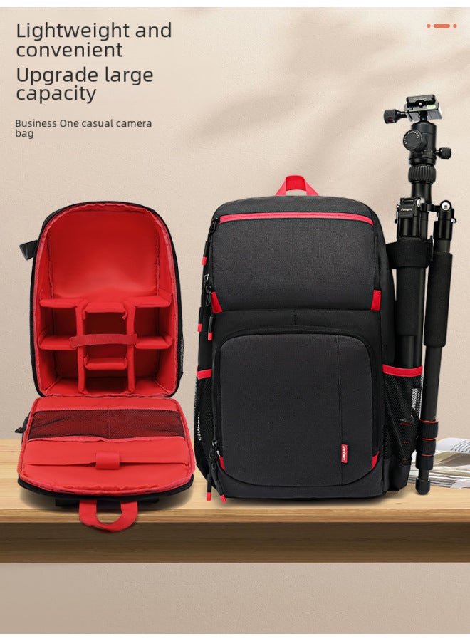 2022 Multi-functional Large-capacity Camera Bag Waterproof Wear-resistant Shoulder Camera Bag [detachable Second Change Backpack-Color:Light Gray  - Image 2