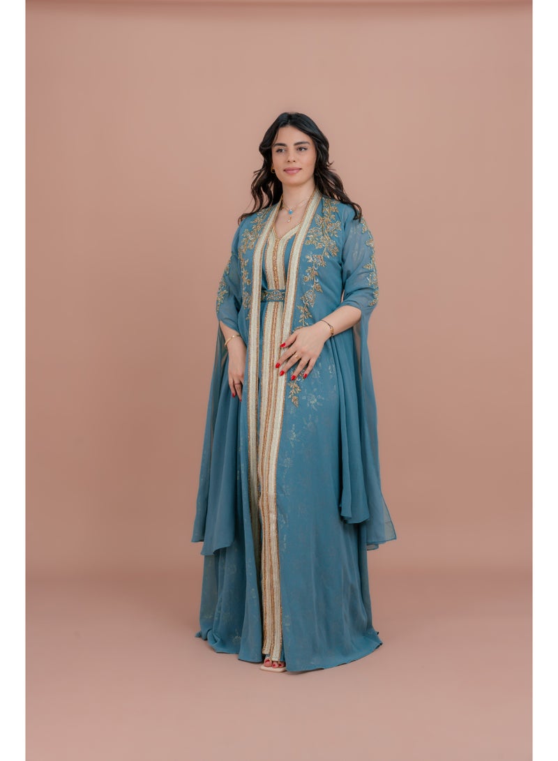 IKKXA Belted Elegant 2-Piece Kaftan  - Image 1