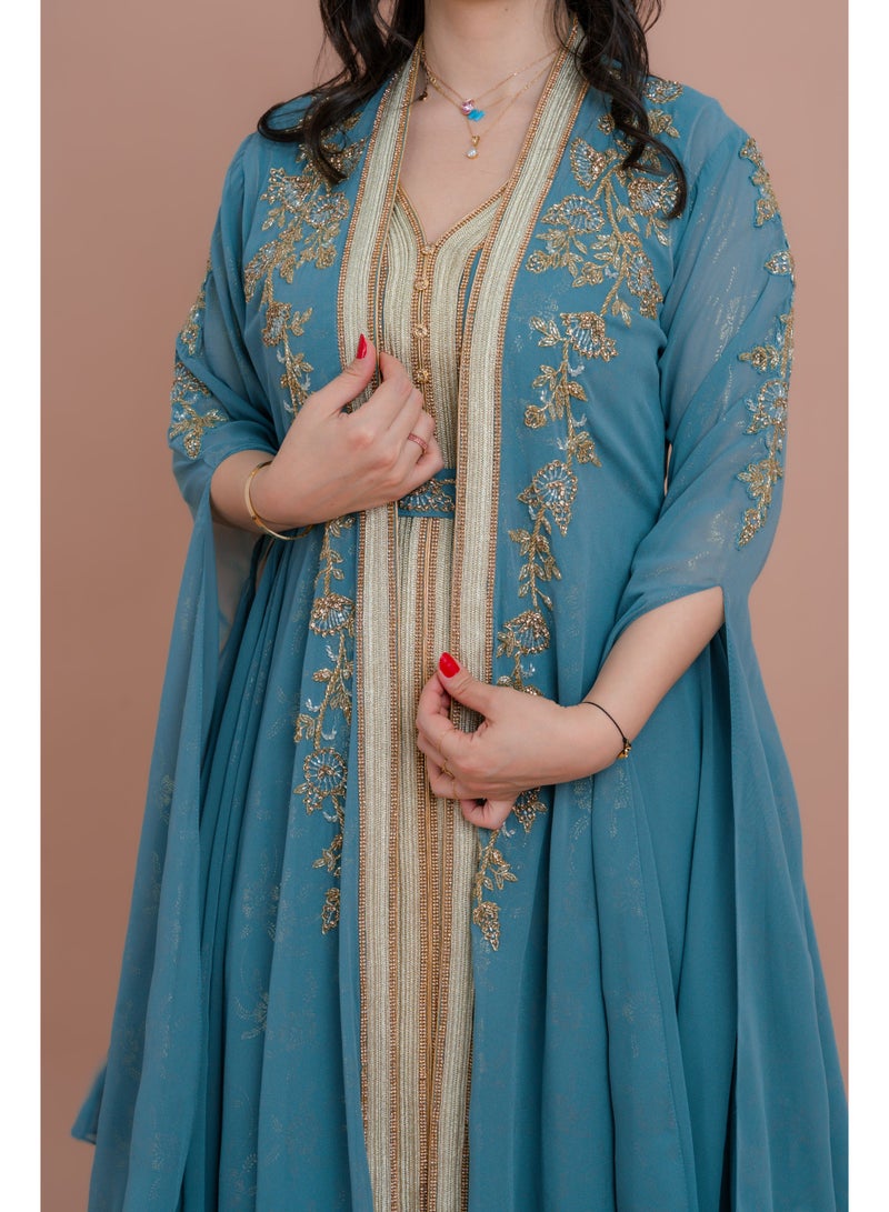IKKXA Belted Elegant 2-Piece Kaftan  - Image 4