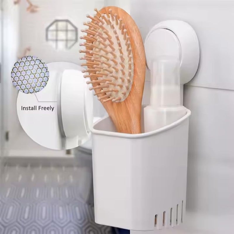 TOPHAVEN ECO Friendly Bathroom Multifunctional Toothbrush Cup Holder Set Wall Mounted Storage Toothbrush Dispenser Holder (Pack of 2) - Image 5