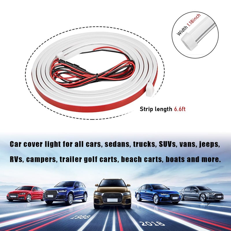 Ohleats 79 Inch Car Hood Light Strip, Exterior Flexible Daytime LED Running Light, Waterproof Auto LED Strip Light with Dynamic Scan Start-up Effect, Car Accessories for SUV Truck (White) - Image 2