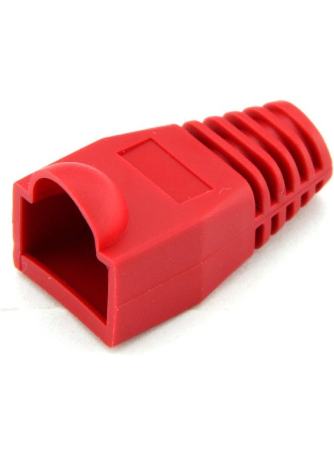 Poaker Ethernet RJ45 Cable Connector Boots – Silicone Strain Relief Covers for CAT5, CAT5E, CAT6, CAT6E Cables – Flexible Protective Boots for Networking & Data Application (50, RED) - Image 2