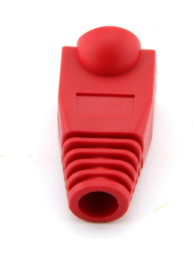 Poaker Ethernet RJ45 Cable Connector Boots – Silicone Strain Relief Covers for CAT5, CAT5E, CAT6, CAT6E Cables – Flexible Protective Boots for Networking & Data Application (50, RED) - Image 3