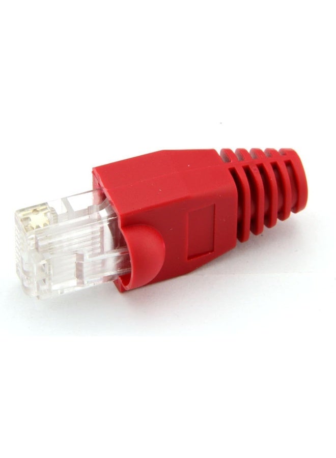 Poaker Ethernet RJ45 Cable Connector Boots – Silicone Strain Relief Covers for CAT5, CAT5E, CAT6, CAT6E Cables – Flexible Protective Boots for Networking & Data Application (50, RED) - Image 5