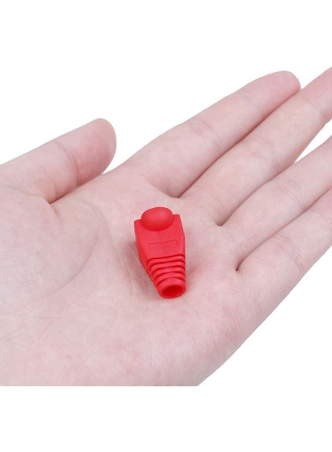 Poaker Ethernet RJ45 Cable Connector Boots – Silicone Strain Relief Covers for CAT5, CAT5E, CAT6, CAT6E Cables – Flexible Protective Boots for Networking & Data Application (50, RED) - Image 4