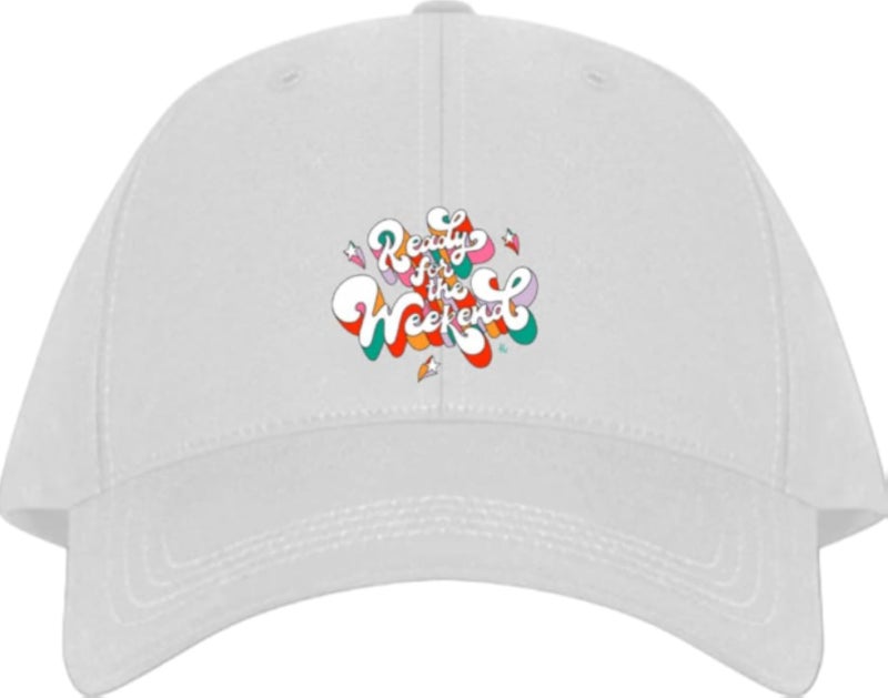 Ready for the Weekend Planets unisex baseball cap White