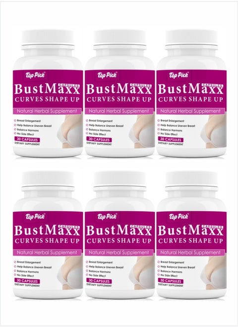 BustMaxx Curves Shape Up Herbal Supplement 30 capsules Pack of 6