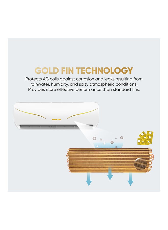 NIKAI 2 Ton Rotary Split AC, Energy Efficient Cooling Air Conditioner with T3 Tropical Rotary Compressor, R410 Gas, 4 Way Swing, 24000 BTU AC, Gold Fin technology, Auto Restart, Best for Home & Office use NSAC24131N25IN/24A White - Image 5