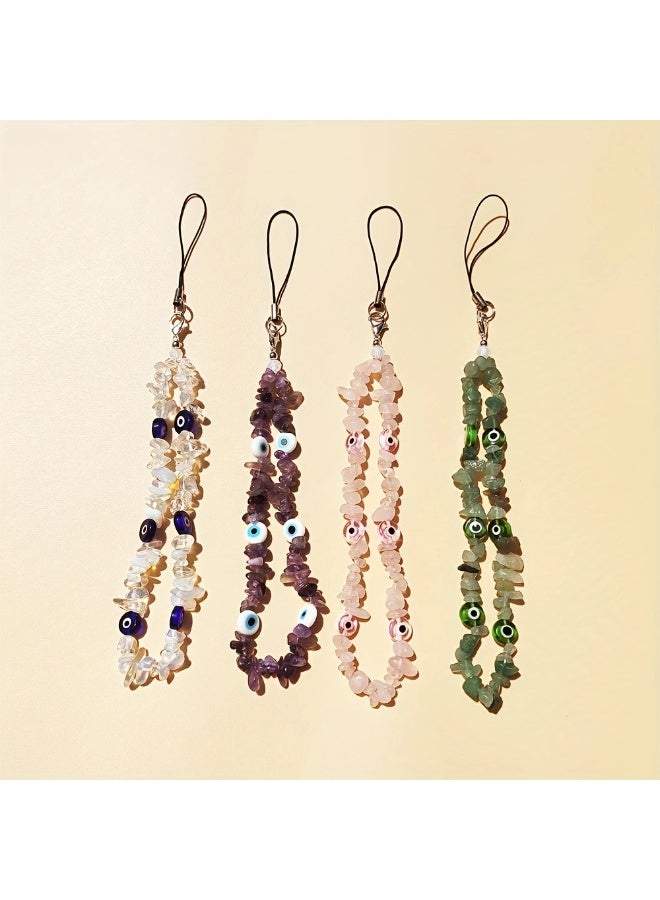 NIBEMINENT Beaded Phone Lanyard, Anti Lost Removable Wrist Strap,Creative And Cute Bracelet Pendant, Phone Keychain Lanyard，Purple - Image 2