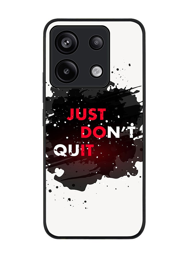 Stylizedd حافظة حواف سوداء متينة لهاتف Xiaomi Redmi Note 13 Pro 5G، حافظة رفيعة مرنة مضادة للسقوط من TPU جل رقيق - فقط لا تستسلم - Image 1