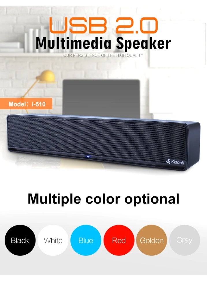Kisonli I-510 USB Wired Computer Speakers – Powerful and Clear Sound with Elegant Design - Image 2