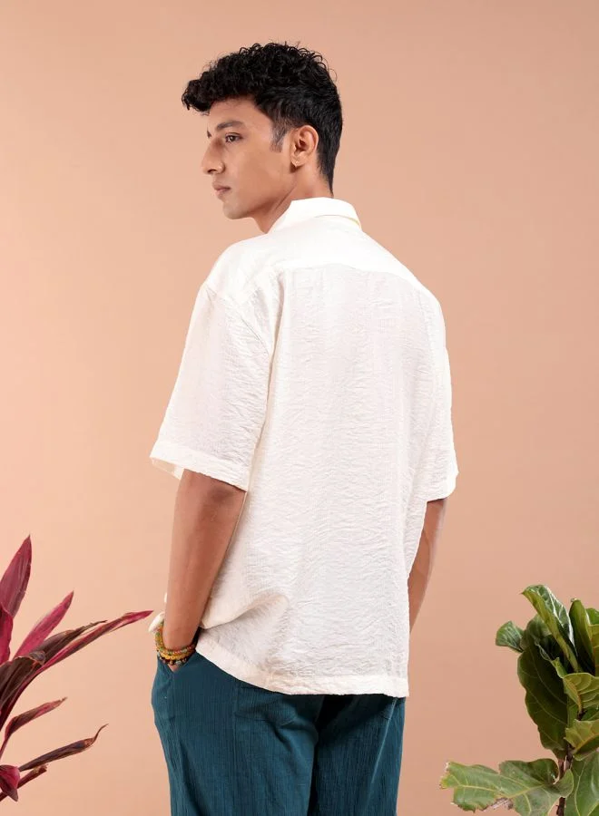 شركة المرآب الهندية Men Relaxed Fit Striped Half Sleeves Cuban Collar Resort Wear Shirt
