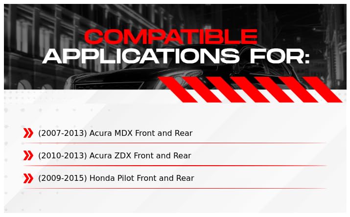R1 Concepts Front and Rear Brakes and Rotors| Hardware Included| Front and Rear Ceramic Brake Pads and Rotors Kit| Fits 2007-2013 Acura MDX; 2010-2013 Acura ZDX; 2009-2015 Honda Pilot - Image 2