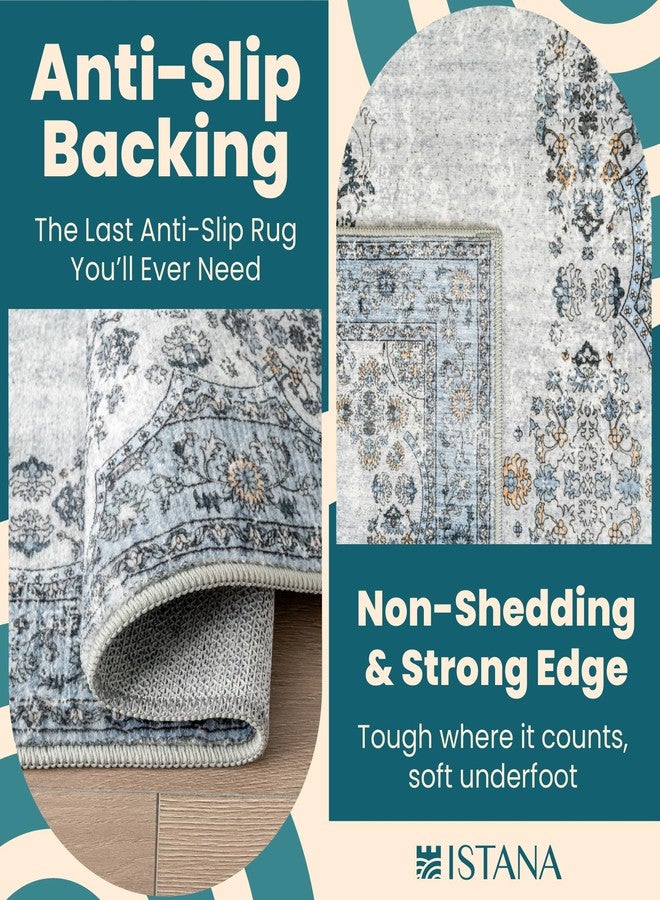 Istana 3x5 Area Rug - Blue Modern Rugs for Living Room 3x5 - Foldable Rugs for Bedroom/Living Room Rug - Stain Resistant Washable Rug - Eco-Friendly Small Area Rugs - Image 3